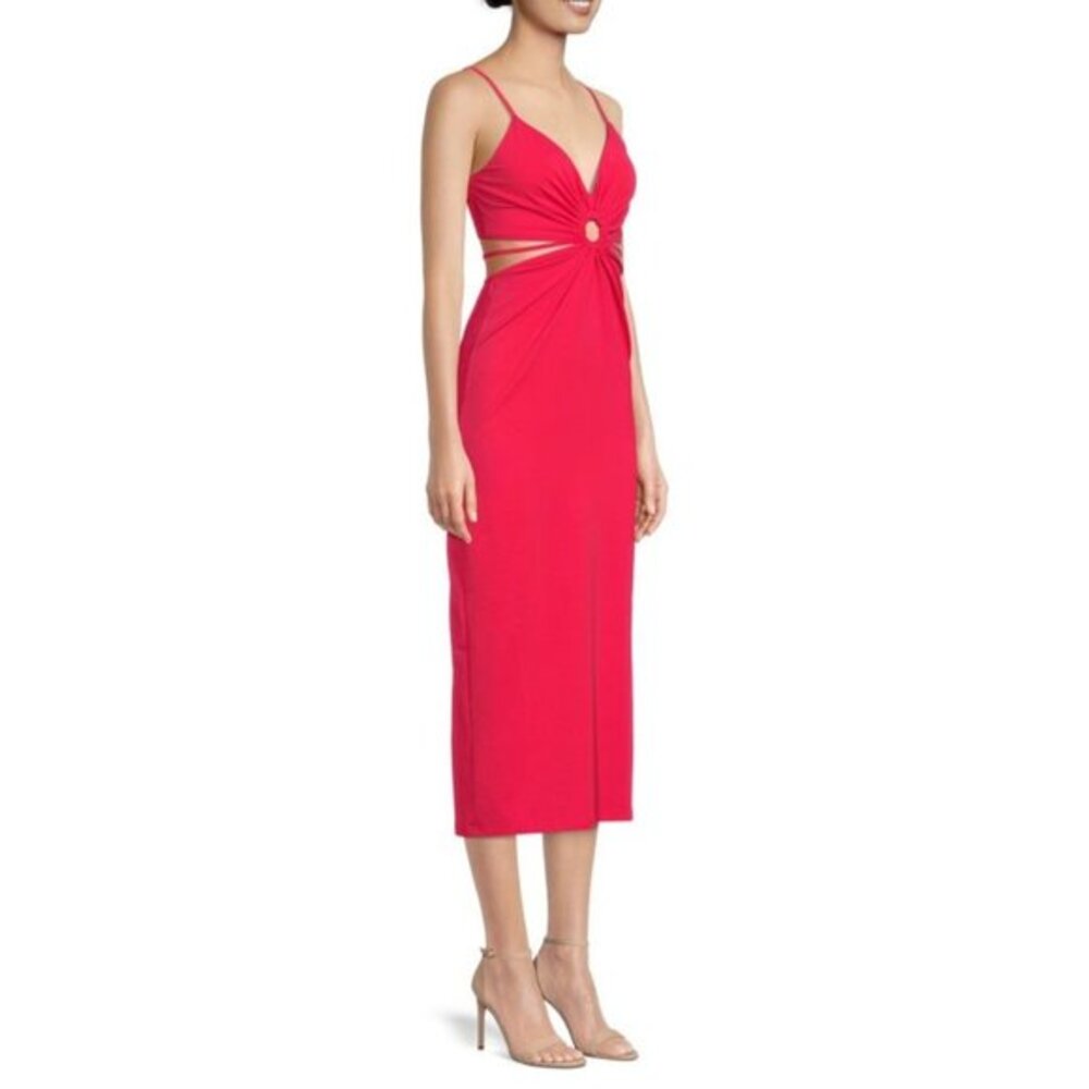 NWOT WALTER BAKER Rivka RED Cutout Midi Dress SIZE M